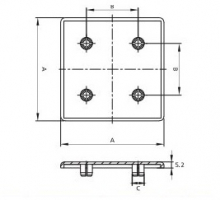 Profilabdeckkappe 80x80 Nut 10 grau