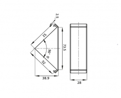 Winkelabdeckkappe 20x40 Nut 6 grau