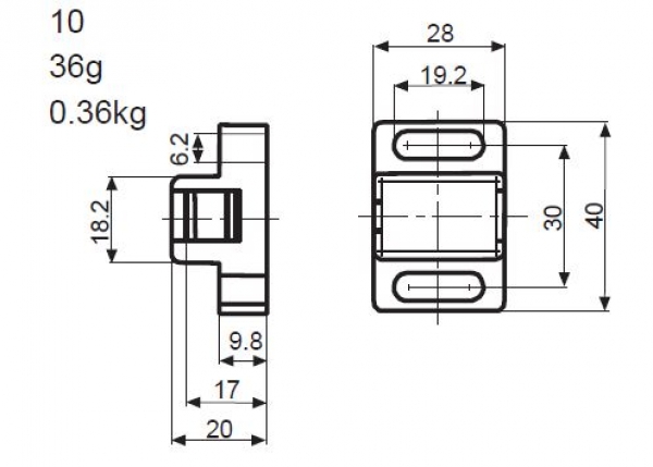 50N / 30N Magnetverschluss 5 Magnetschnäpper Aluprofile Nut 5I-Typ20PA