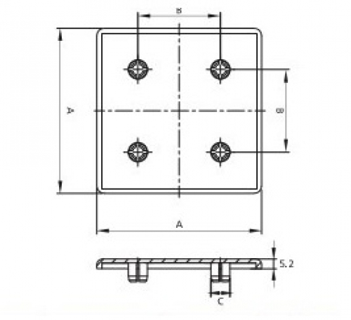 Profilabdeckkappe 80x80 Nut 10 grau